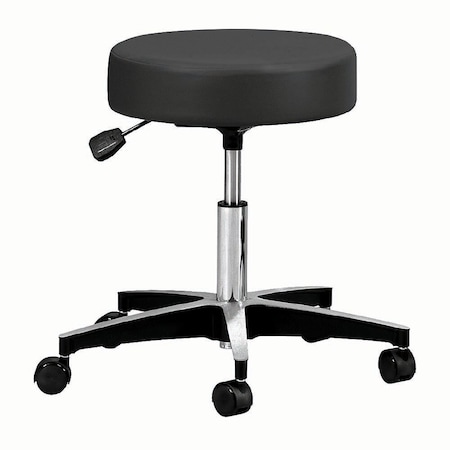 Jorgensen Laboratories Black 5-Leg Premium Pneumatic Stool, 16in Diameter Seat, 4.5in Thick Cushion J0809PB