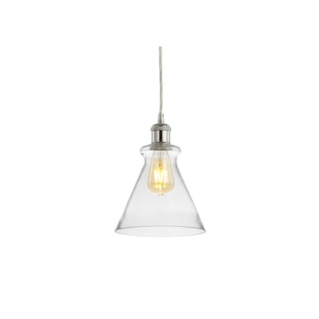Jonathan Y Goldwater 7.5 in. Adjustable Drop Metal/Glass LED Pendant, Chrome JYL3514B