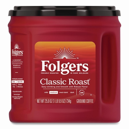 Folgers Coffee, Caffeinated, Classic Roast, 2.25 lb Canister, Medium, Ground 2.550020421E9