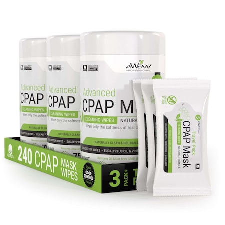 Awow Professional CPAP Mask Cleaning Wipes 75ct Canister, Odor Control, 12PK, 900 Wipes, 12PK AP00089CPO3-4