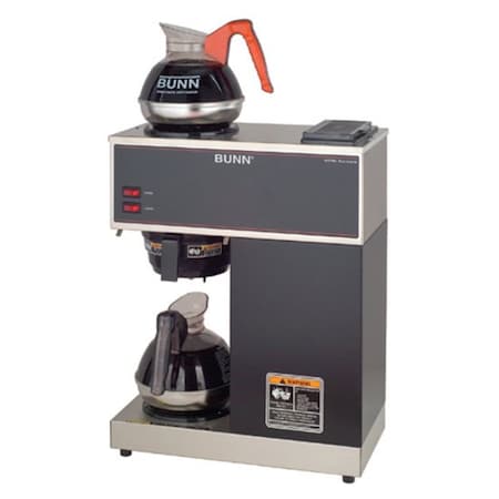 Bunn 12 Cup Pourover Coffee Brewer With 2 Warmers, VPR-Black, 2 Easypour Decanter 33200.0002