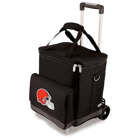 Picnic Time Family Of Brands NFL Cleveland Browns - Cellar 6-Bottle Wine Carrier & Cooler Tote with Trolley 660-85-179-084-2