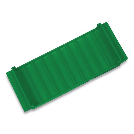 Controltek Stackable Plastic Coin Tray, Dimes, 10 Compartments, Denomination / Capacity Etched On Side, Green 560562