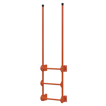 Vestil Steel Walk Through Dock Ladder 3 Step 300 Lb. Capacity Orange DKL-3-OR