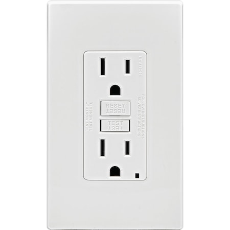 Leviton SmartlockPro Self-Test 15A Wht Residential Grade Rounded Corner 5-15R GFCI Outlet, 3PK M12-GFNT1-03W