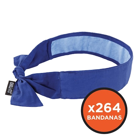 Ergodyne 6700CT Blue Cooling Bandana Headband - PVA - Tie, 264PK 6700CT-Bulk