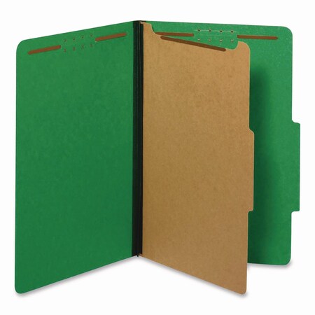 Pendaflex Pressboard Top Tab Folders, 2/5-Cut Tab, Exp 1.75", 1 Divider, 4 Fasteners, Legal, Dark Green, 10PK 28733P