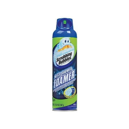 Scrubbing Bubbles Shower Cleaner, 20 oz Spray Can, Marine, Ozone, Light Yellow/Transparent 70589