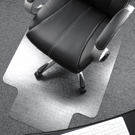 Floortex Chair Mat 47"x35", Traditional Lip Shape, Clear, for Carpet FC118923LR