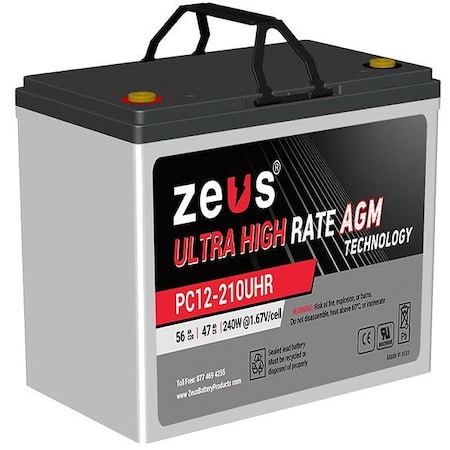 Zeus Battery Products 210W 12v Ultra High Rate SLA Battery PC12-210UHR