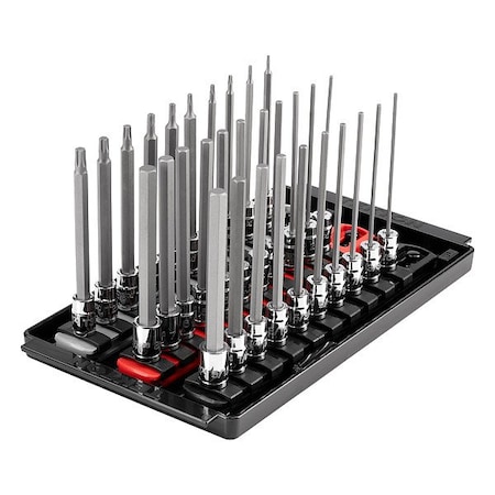Tekton Socket Set, Steel, 9 3/4 in L SHB90205