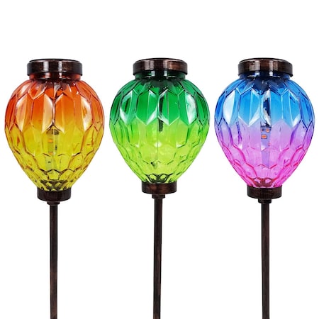 Alpine Multicolored Acrylic/Glass/Metal 15 in. H Solar Garden Stake KBD222ABB