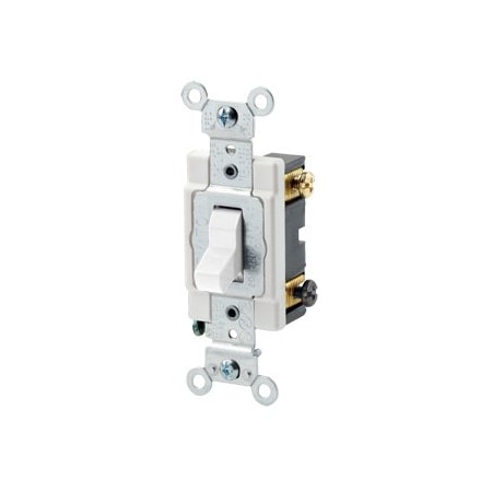 Leviton Toggle Switch, 15 Amp, 120/277 Volt, White CSB2-15W