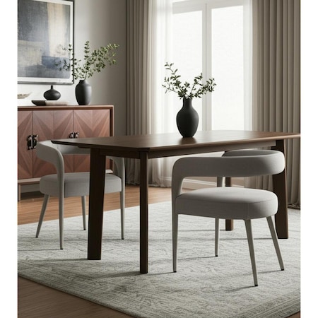 Homeroots Set of Two Ivory Upholstered Linen Open Back Dining Side Chairs 558310