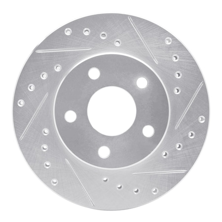 Dynamic Friction Co DFC Brake Rotor - Drilled and Slotted - Silver 631-47018R