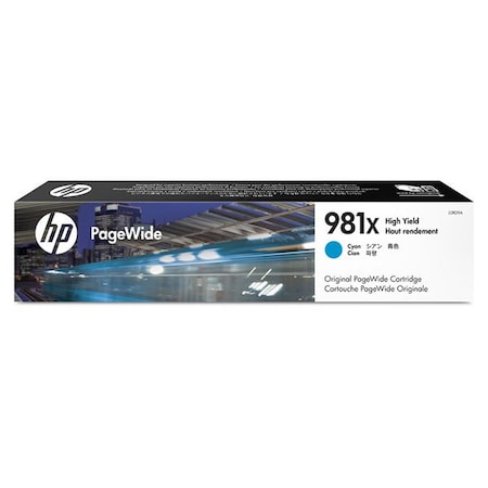 Hp 981X (L0R09A) High Yield Cyan Original PageWide Cartridge (10,000 Yield) L0R09A