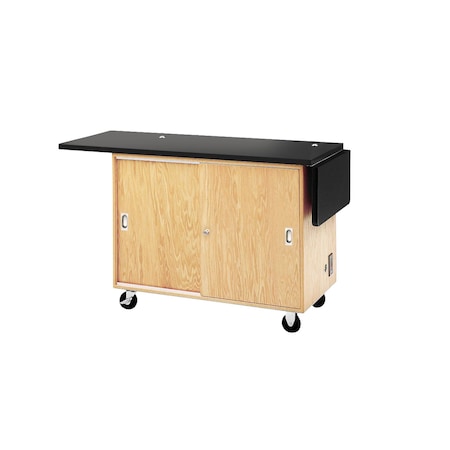 Diversified Spaces Kinetic Mobile Demo Table, Oak, Wood Frame, 48 in W, Red 4121KF-RS