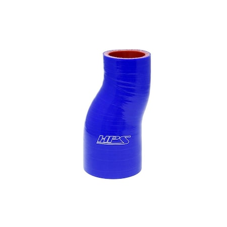 Hps Performance 2 in - 2-3/8 in ID x 6 in L, 4-Ply High Temp Reinforced Silicone Offset Reducer Coupler Hose, Blue HTSOR-200-238-L6-BLUE