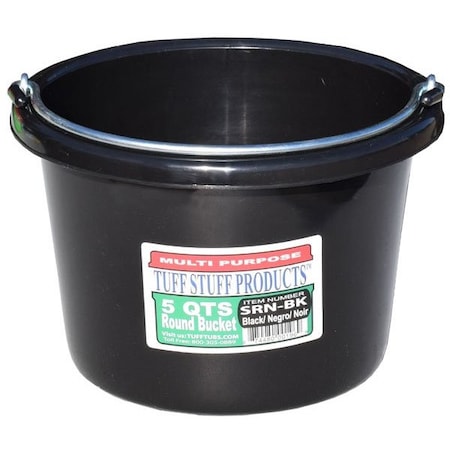 Tuff Stuff Products 5 qt Round Bucket Black SRNBK