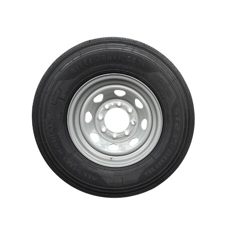 Steelbull - Steel Master SteelBull ST225/75R15 8 Ply TL Highway Rib Tire on a 5 on 4.5 Bolt Silver Modular Wheel 599374SBSIL
