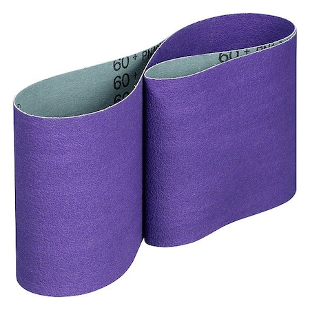 3M Cubitron Sanding Belt, Coated, Ceramic, 60 Grit, Not Applicable, 1184F, Purple 7100354021