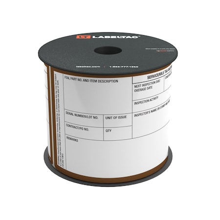 Labeltac Military Condition Tags 4in x 6in, 200 labels per roll Form, DD1575, Brown LT46MCT10