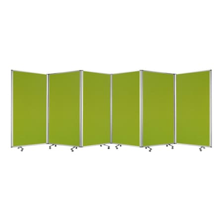 Homeroots 71" Green Iron Folding Six Panel Screen Room Divider 370382