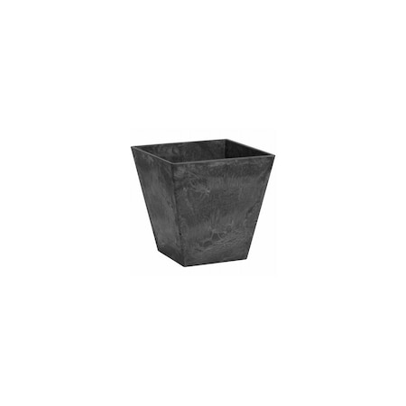 Artstone Ella Planter, Plastic, Water-Minder, Black, 6-In. Sq. 35068