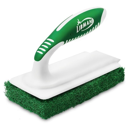 Libman Tile and Tub Scrub, Recycled Plastic Abrasive, 6 in L, 3 in W, Green/White 1161
