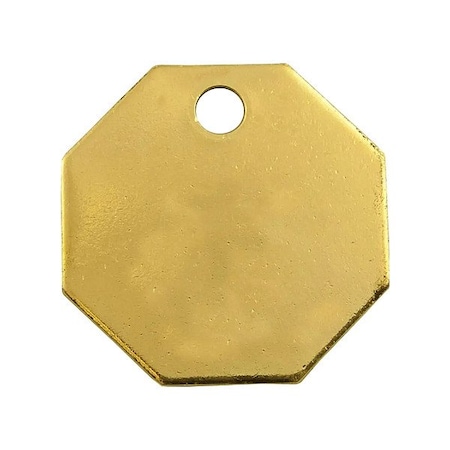C.H. Hanson Blank Tag, Brass, 1 1/2 in H x 1 1/2 in W, Brass, Octagon, 25 PK 42532