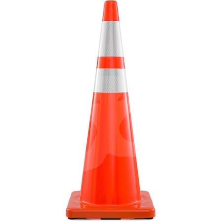 Xpose Safety 36 Inch Orange Traffic Cones Heavy Duty 12lb with 6in and 4in Collars, DOT Approved, 1PK AOTC36-64-12L-1-X