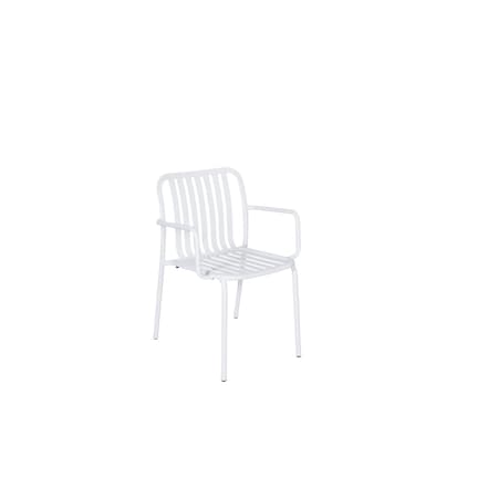 Bfm Seating Key West -  Vertical Slat Stacking Armchair - Powder Coated Aluminum - White PHKWAC-WH