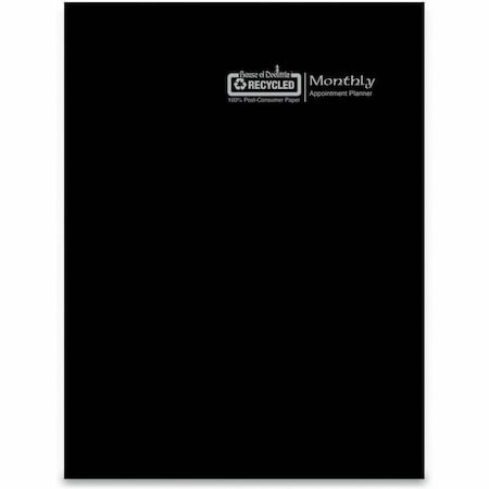 House Of Doolittle 8-1/2 x 11" Ruled 14-Month Planner With Stitched Leatherette Cover, Blue/Gray HOD26002