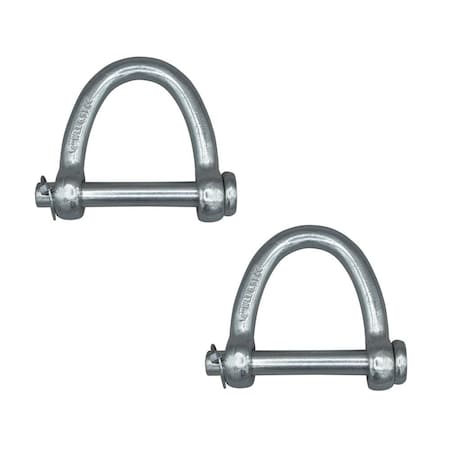 Mytee Products Web Sling Shackle - 4in w/ Quick Pin 13,000lbs WLL, White Blue Zinc, 2PK WS-SHACKLE-4x2