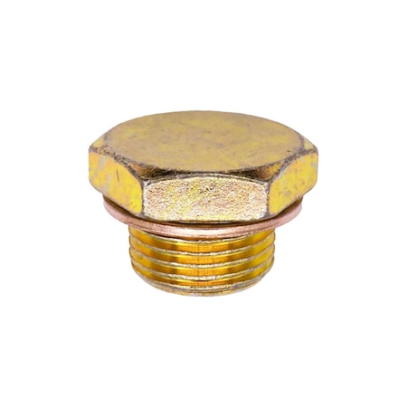 Auveco Oil Drain Plug with Gasket 3/4in-16 Threads Zinc, 2PK 18022