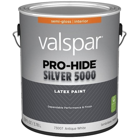 Valspar Pro-Hide 7300 Series Interior Paint, Semi-Gloss Sheen, Antique White, 1 gal 028.0073007.007