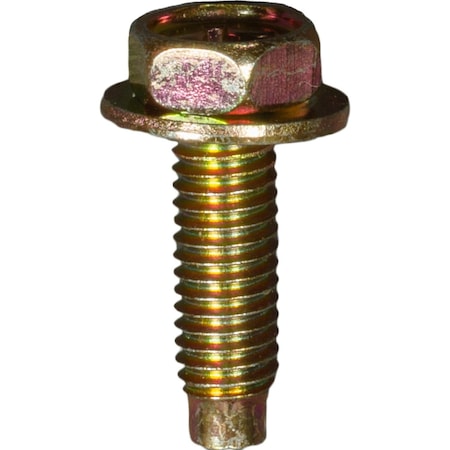 Auveco License Plate Screw M6-1.0 x 20mm Zinc & Yellow, 50PK 25209