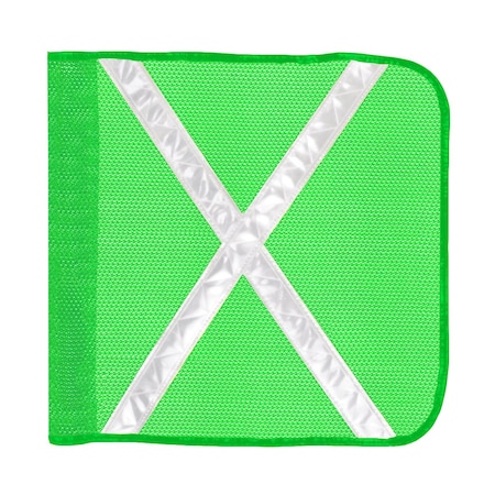 Safetywhips Warning Whip Flag, Orange Mesh, White Reflective X, 16 Length Flag16-G-XW