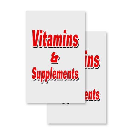 Signmission Vitamins & Supplements, Vinyl Decals Only 24 Inch x 36 Inch, Vinyl Decal, 2PK DSB-2436-2PACK-Vitamins & Supplements