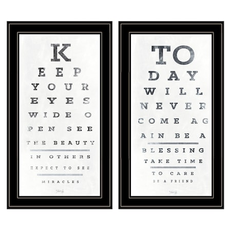 Set Of Two Eye Charts 1 Black Framed Print Wall Art, 2PK