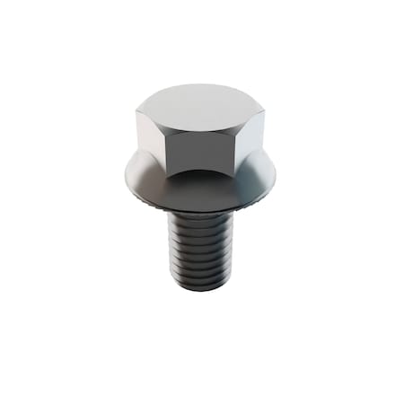 Zoro Select Not Graded, 1/2"-13 Standard Flange Bolt, Plain Stainless Steel, 1 in L, 10 PK 31-SFH-50C-100