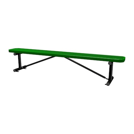 Leisure Craft Bench w/o Back, Surfce Mount, 8ft., Green B8XPSM-GREEN