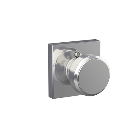Schlage Residential Bowery Knob with Collins Rose Half Dummy Bright Chrome Finish F170BWE625COL
