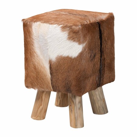 Bali & Pari Scotlyn Genuine Goat Leather Footstool 260-13894-ZORO