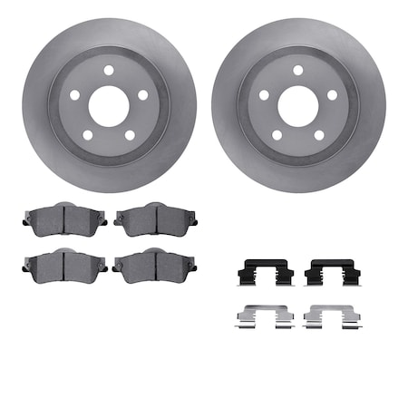 Dynamic Friction Co DFC Brake Rotor with 5000 Brake Pads and Hardware Kit 6512-52070
