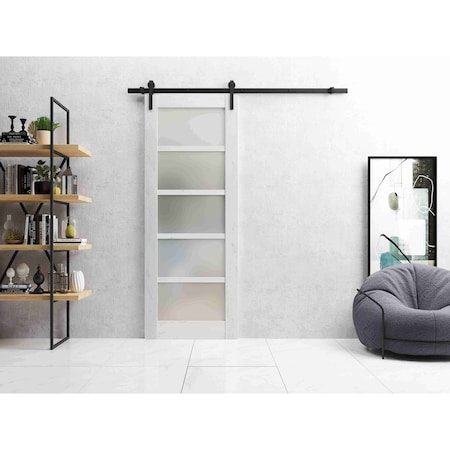 Sartodoors Sturdy Barn Door White 32x80 Solid Core Modern Interior QUADRO4002BD-B-NOR-32