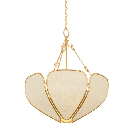 Hudson Valley Lighting Bayville 3 Light Pendant in Vintage Gold Leaf Finish 3920-VGL