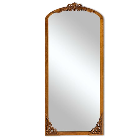 Homeroots 69" Brown Wood Framed Standing Mirror 565134