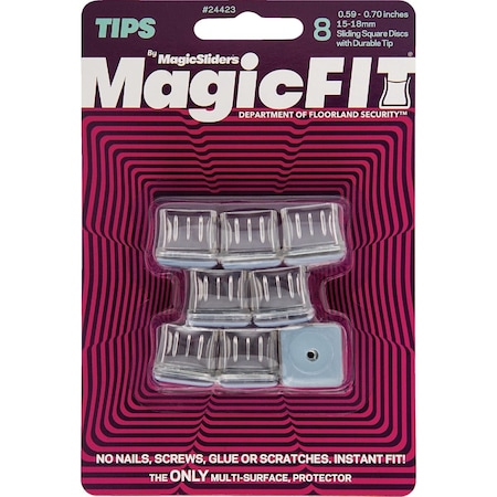 Magic Sliders Magic Fit .59'' - .70'' Square Slider, 8PK 24423