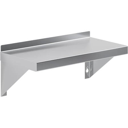 Amgood 8 in. x 16 in. Stainless Steel Wall Shelf With Squared Edge WS-SQ-0816-Z